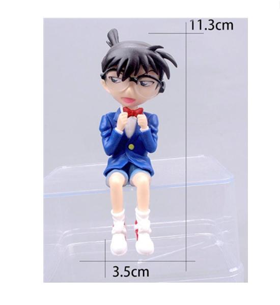 1 Pc Anime Detective Conan Action Figures Cute Sitting Posture Reading Book Detective Phone PVC Model Collection Kid Gift Toy