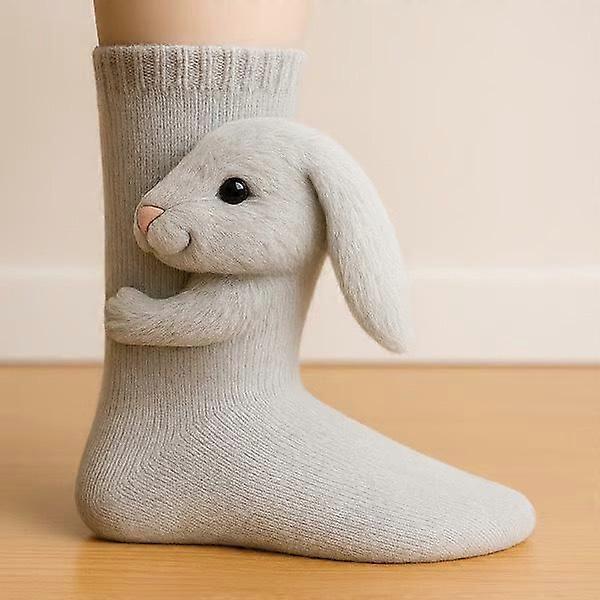 Novelty Cartoon Animal Socks - Christmas Gifts: Cat & Deer Warm Winter Socks for Girls & Women