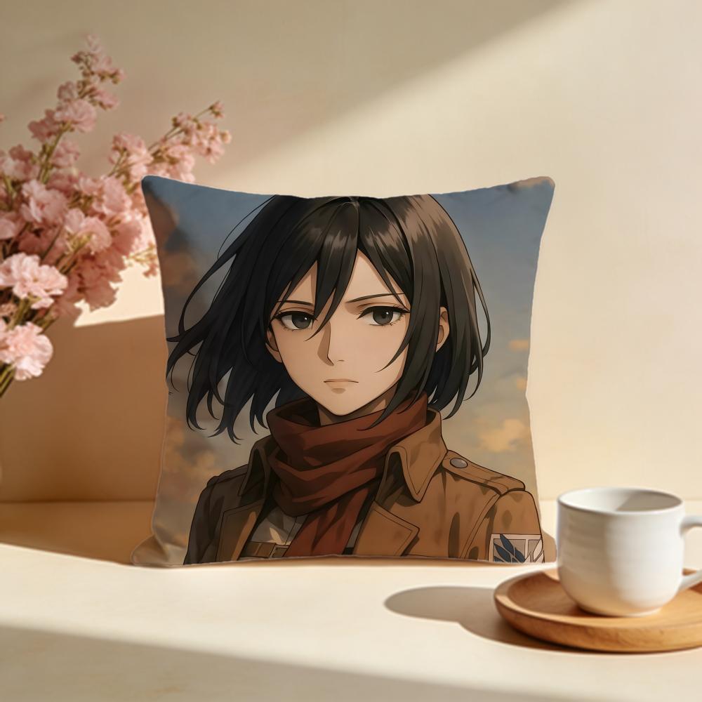 Fashion AAttack on Titanable Cushion Cover Stylish Washable Pillow Cover Ideal for Couch Bedroom Car Decoration