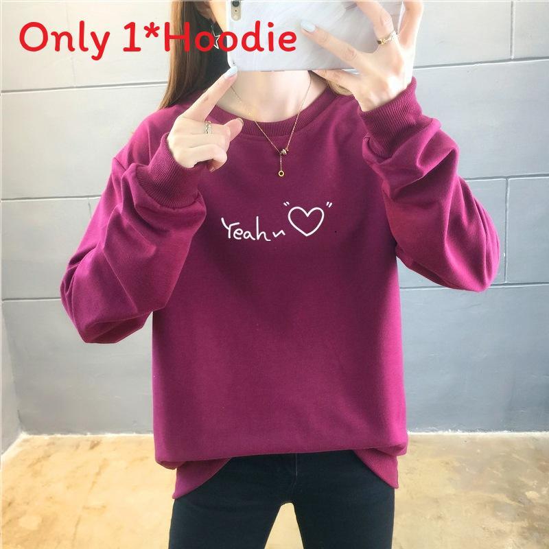 Korean Style Womens Lightweight Cotton Print Sweatshirt With Long Sleeves For Casual Autumn Wear