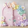 141pcs/Set Daisy Flower Theme Party Decoration Macaron Green Pink Latex Balloon Birthday Baby Shower WeddingParty Decoration