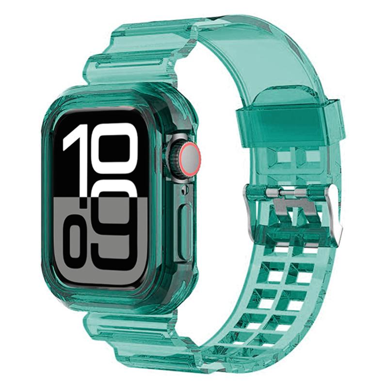 Чехол+Ремешок для Apple Watch Band 46мм 42мм 45мм 44мм 40мм 41мм силиконовый Чехол+Браслет ремешок iWatch Серии 10 9 8 7 6 5 4 3 SE 2