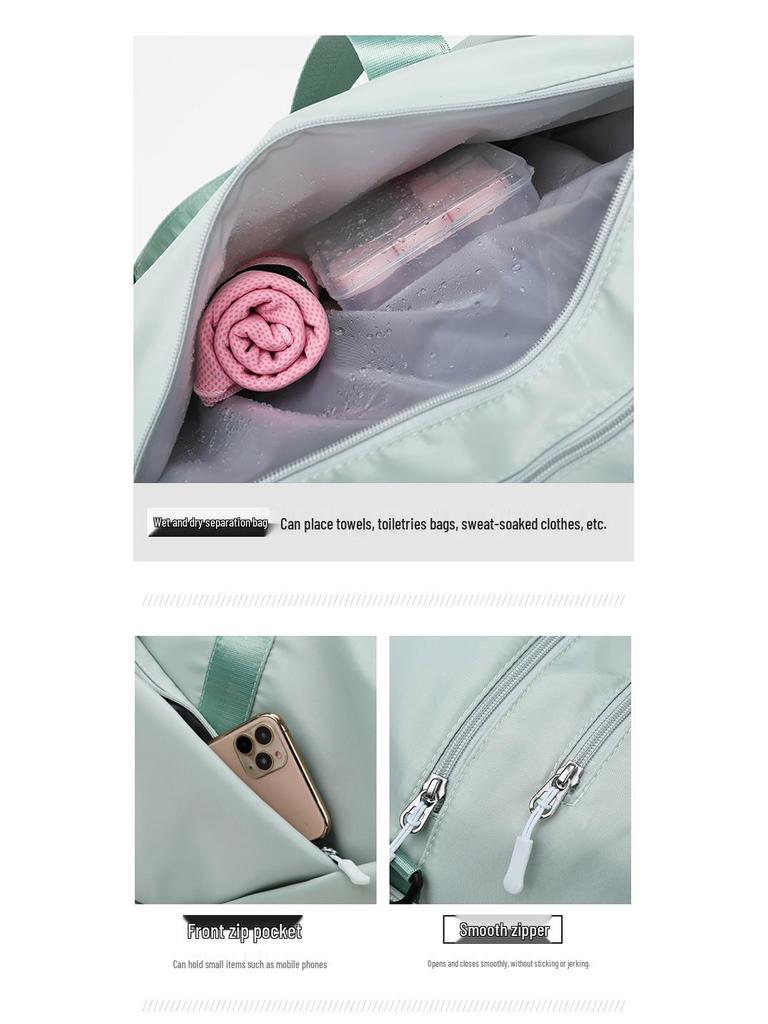 Женская спортивная сумка большой вместимости с отделением для влажных/сухих вещей - Идеально подходит для коротких поездок и повседневных занятий спортом