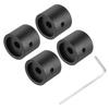 4-Piece Guitar Knobs, Metal Volume Tone Control Dome Knobs, 1/4" X 1" Potentiometer Knobs with Set Screws for Electric Guitar and Bass, Black