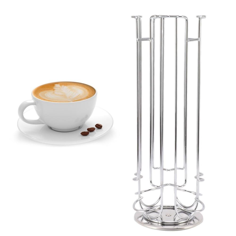 360 Degree Rotating Coffee Capsule Holder Black Color Coffee Pod Carousel Holder  For Office