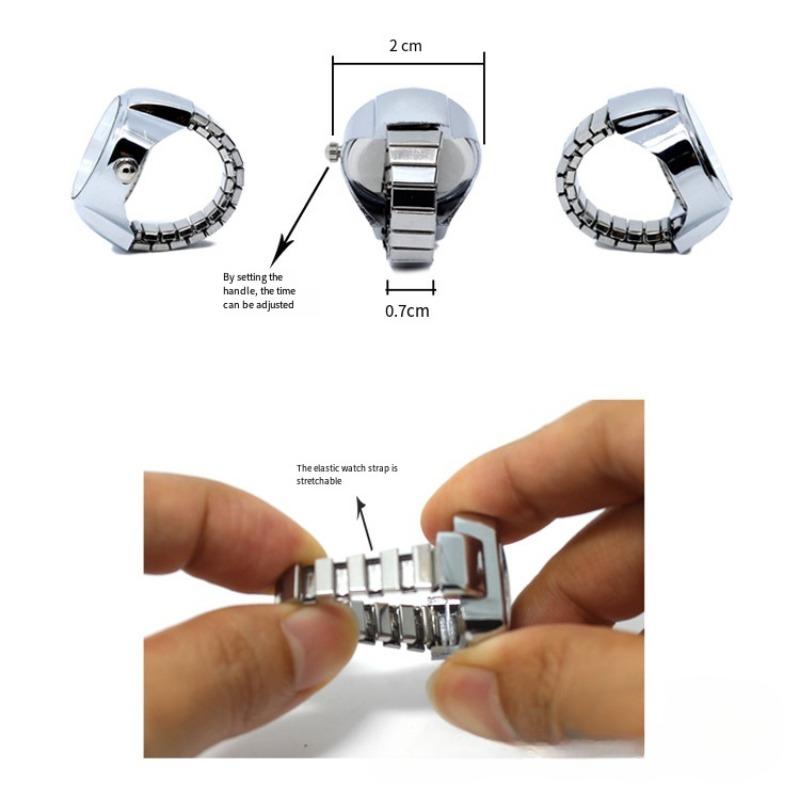 1PC Personalized Men's and Women's Finger Watch Hot Sale Couple Ring Watch Fashion Alloy Case