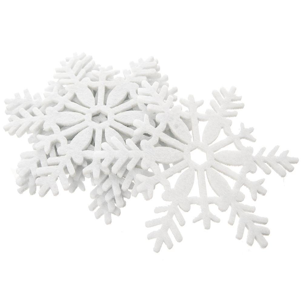 White Felt Snowflake Drink Coasters Orion 6-Piece Set 13.5x12cm