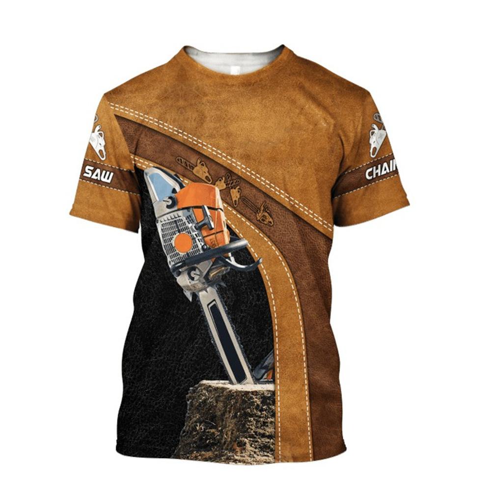 Летняя мужская футболка Tooling T-Shirt Lumberjack, быстросохнущая футболка с короткими рукавами и 3D-принтом, свободная спортивная футболка с крутым О-образным воротником, повседневный топ