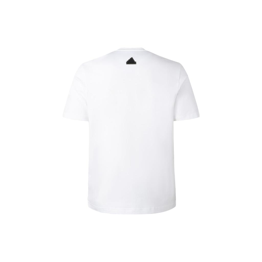 Adidas Спортивная футболка с коротким рукавом и металлическим логотипом, мужские топы, белые II3466