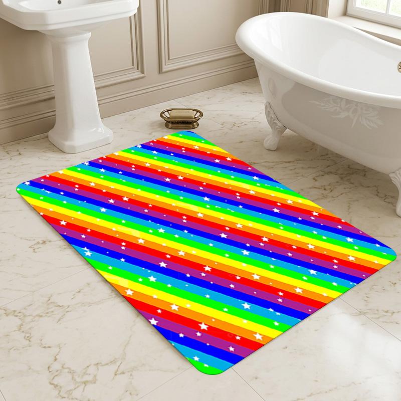Rainbow Stars Living Room Nonslip Area Rug Soft Carpet For Bedroom Game Playroom Sofa Office Home Decor Doormat Christmas Gift C9301555