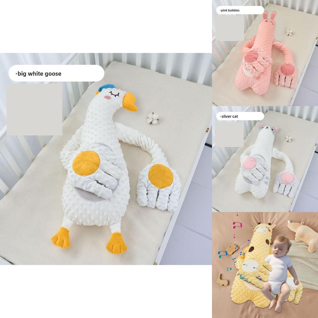 Детская мультяшная плюшевая подушка в виде животного с функциями похлопывания и музыки для сна и успокоения