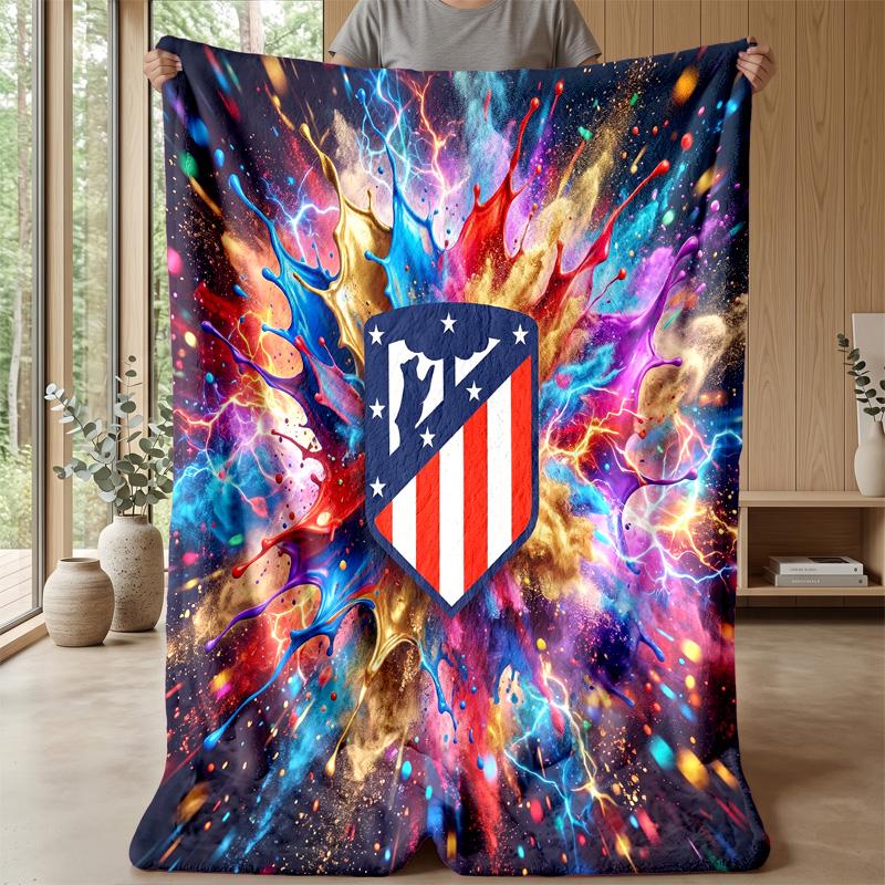 Atletico Madrid Theme blanket Soft Flannel Blanket Plush Throw Blanket Cozy Sofa Bed Blanket for Home Decor