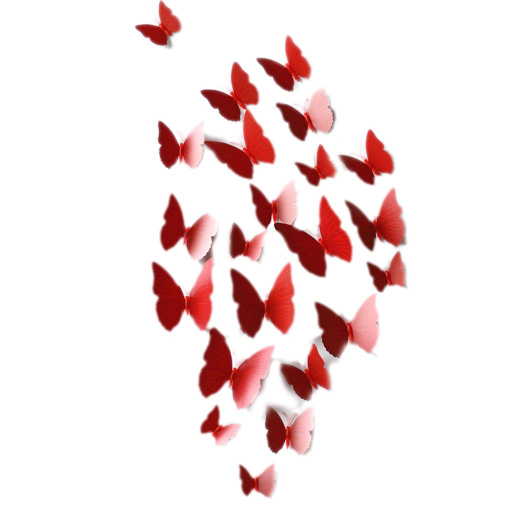 12pcs 3D Lifelike Brooch Butterfly Curtain Decor Wedding Decoration Refrigerator Ornaments