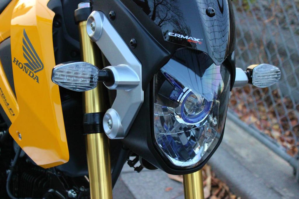 POSH FAITH Motorcycle LED Turn Signal Kit for Black Lightweight LED Turn Signals Grom/MSX125, Body/Clear Lens, (Part Number 059452-06)