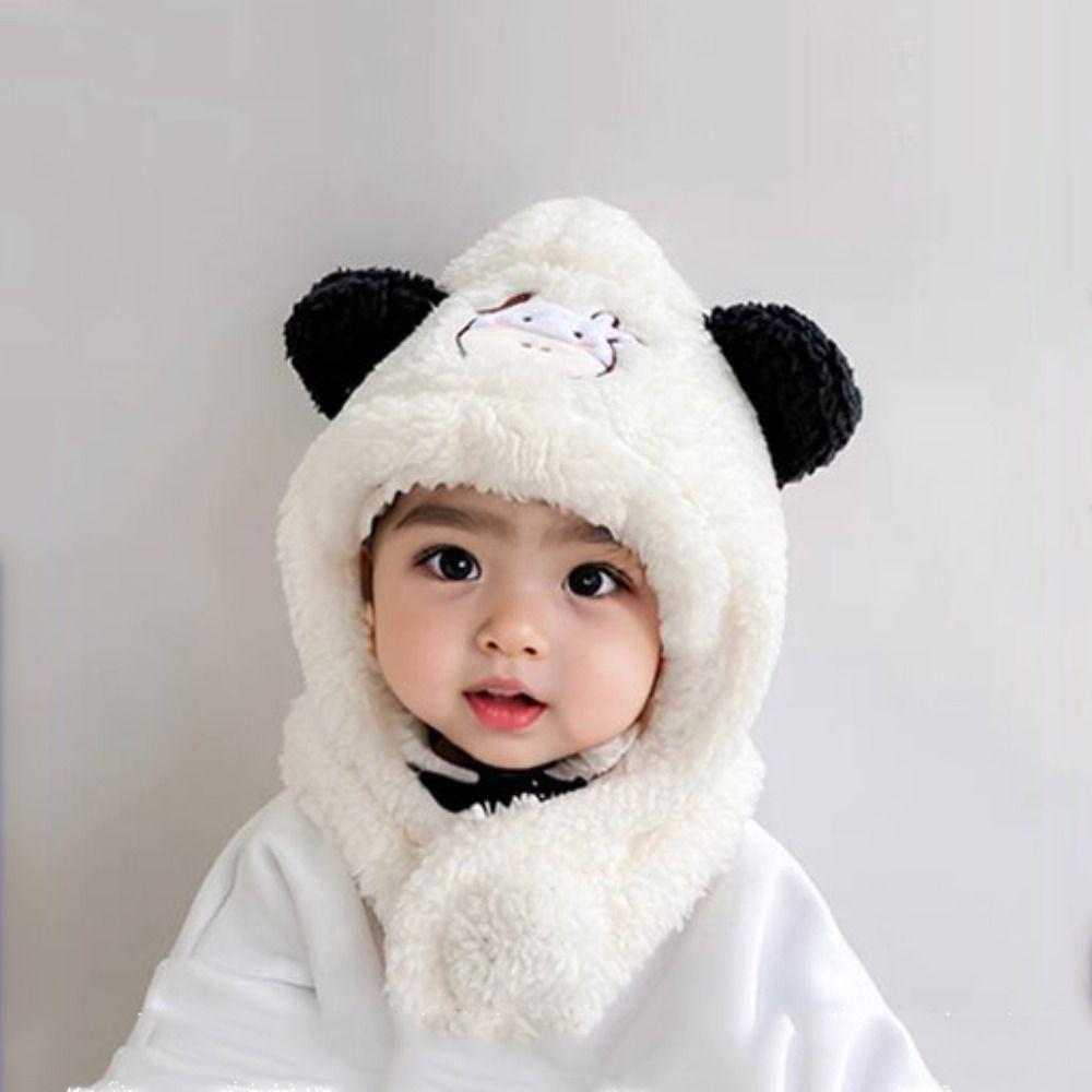 Цельная детская шапка-капюшон, шарф, ветрозащитная детская шапка-бини, милая зимняя детская шапка-шарф