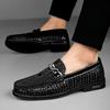 Fashion Top Quality Male Loafers Street Style Walking Footwear Luxury Brand Leather Men's Dress Shoes Summer Breathable Casual Flats