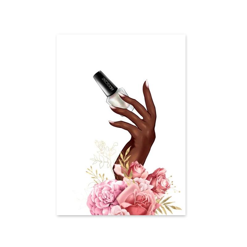 Модные постеры и принты с лаком для ногтей и ресницами для салонов красоты, скандинавская живопись, настенная живопись для гостиной, домашний декор