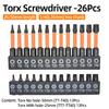 26 шт. бит Torx для отвертки, защищенные от несанкционированного доступа, магнитные биты для отверток, сверло Star Plum Solid Hollow, отвертка 1/4 Hex S2