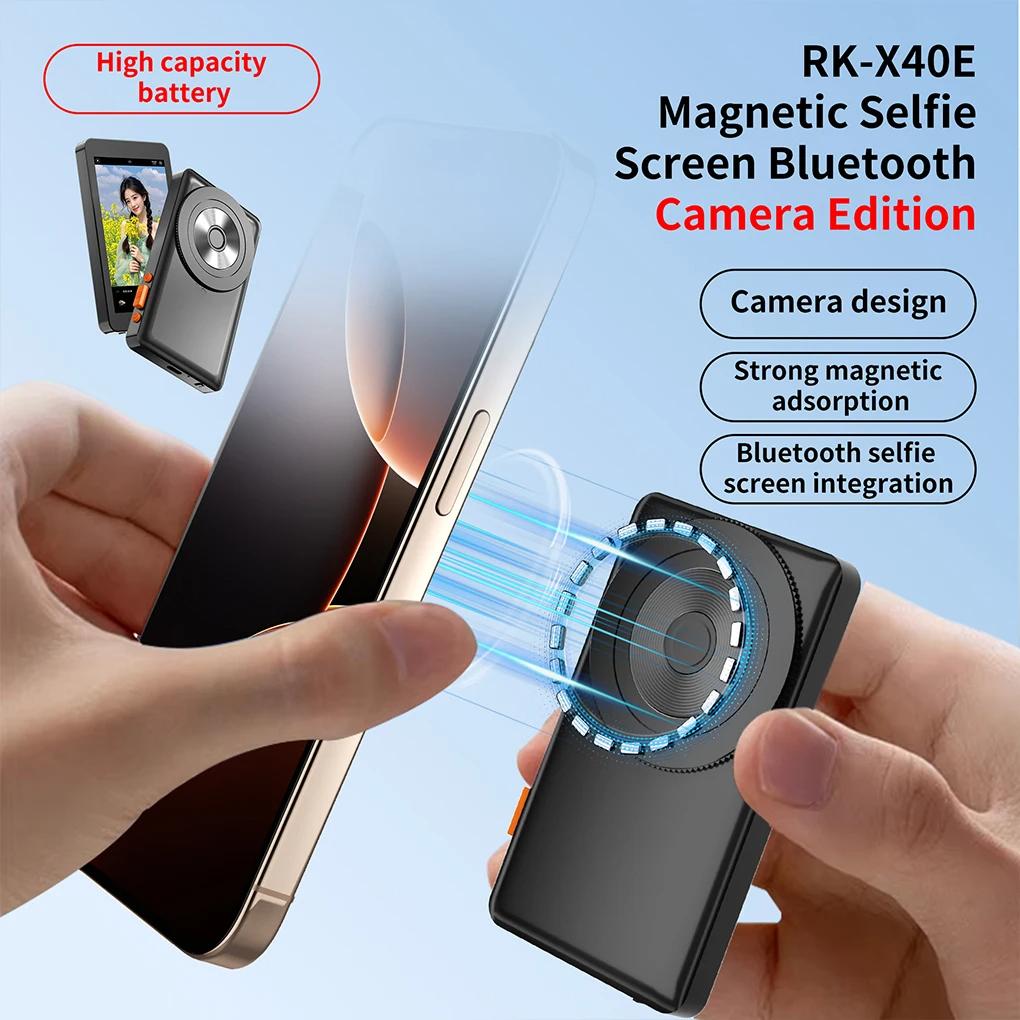 Selfie Monitor Screen with Bluetooth-compatible Remote Control Magnetic Clip Live Screen Sharing Adjustable Brightness Live Stream Selfie Monitor
