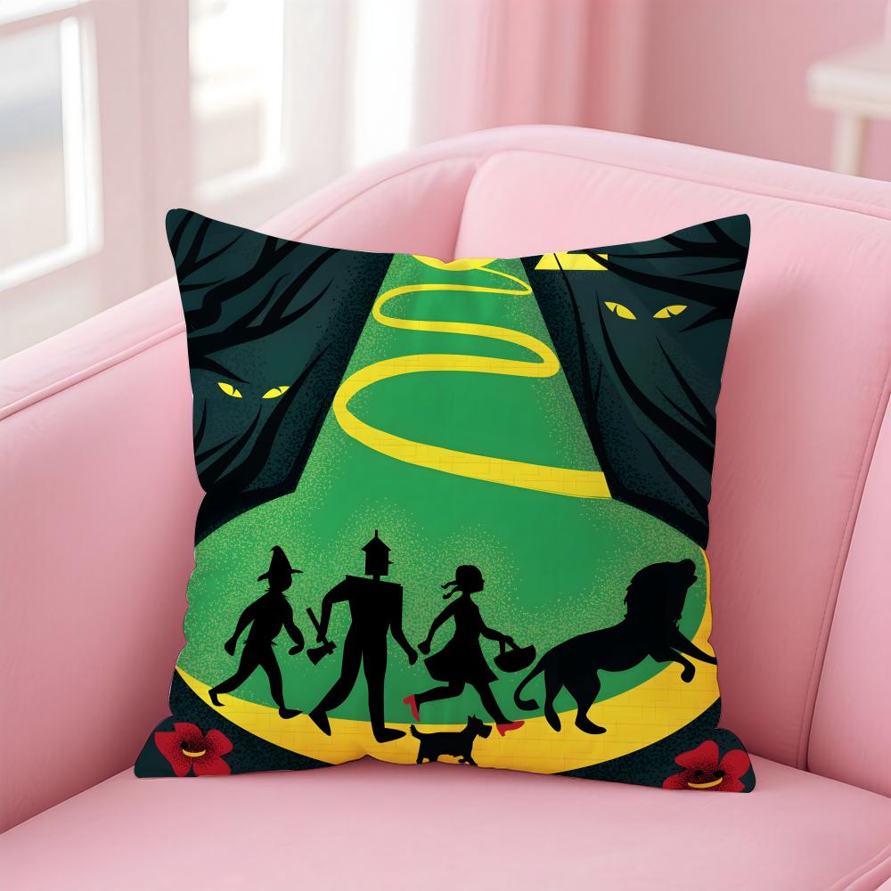 movie fantasy The WWizard of OOz Cushion Cover Pillow Case Soft Friendly Fabric Concealed Zipper