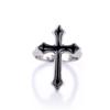 Retro Black Cross Ring for Men Women Oil Drip Metal Punk Gothic Adjustable Ring Hip Hop Handmade Unisex Jewelry Accessories Gift