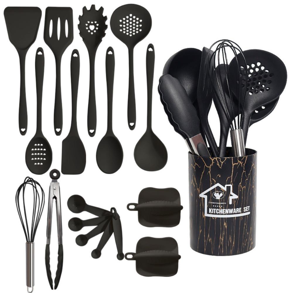 18PCS Heat-resistant Silicone Kitchen Utensils Set Non-Stick Cooking Turner Spatula Set Home