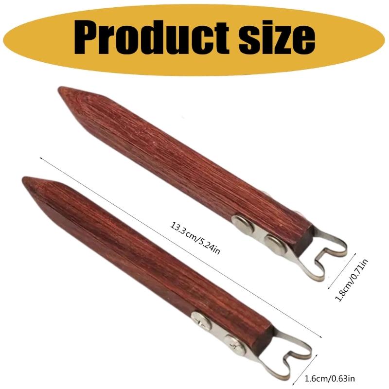 2-Piece Wooden Handle Pottery Shaping Tool with Open Working Ends for Trimming Pottery Feet and Finishing Bases After Wheel Throwing