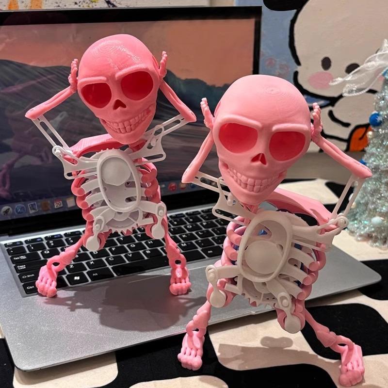 Танцующий 3D Скелет, Танцующий Череп, Танцующий Персонаж Страшный Скелет, Новинка Настольное Автомобильное Домашнее Игрушечное Украшение.