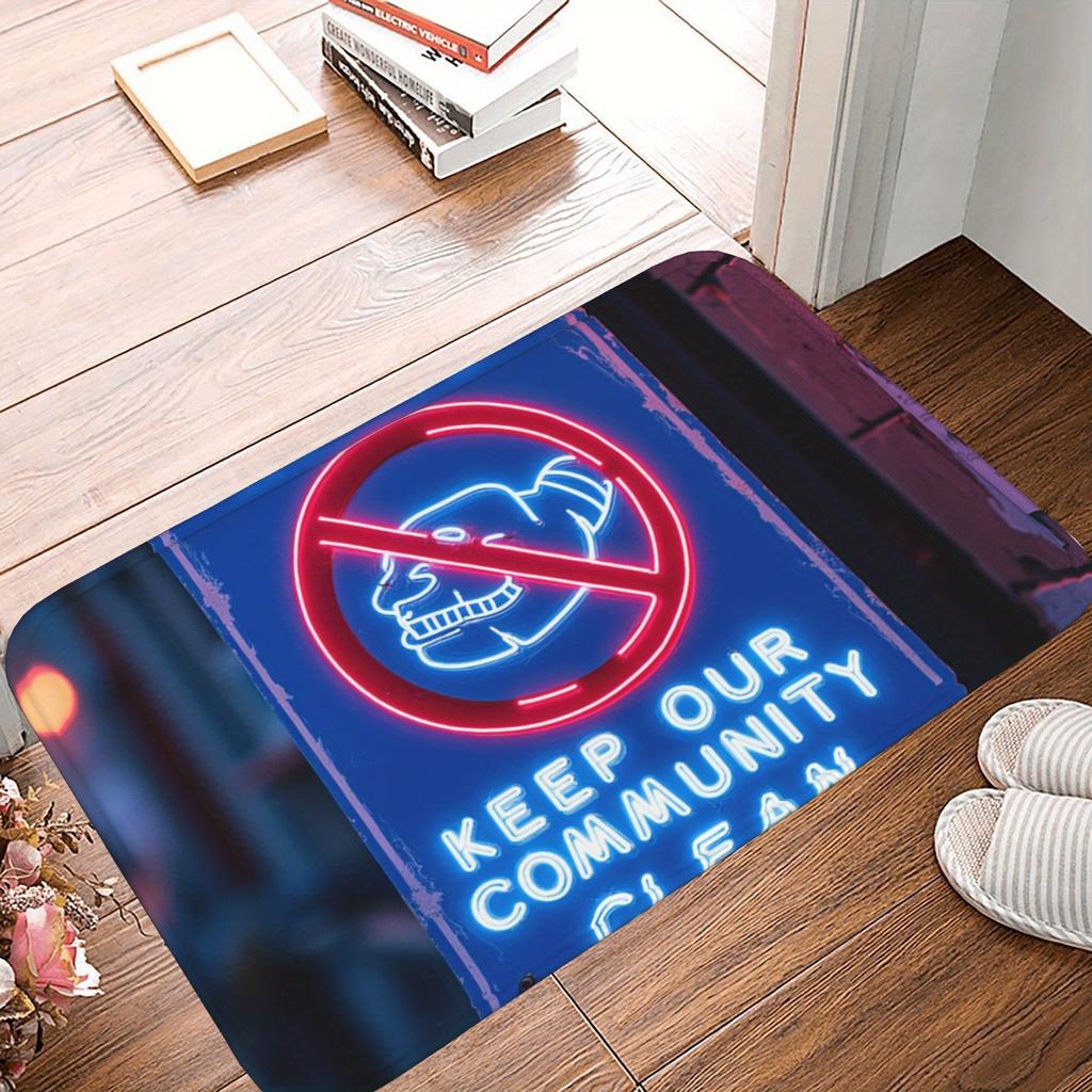 1 шт. Синий коврик для кухни с рисунком бантика, нескользящий коврик для двери, поп-дизайн, коврик для ванной, коврик для ванной, ковер для дома, для раковины, прачечной, декор