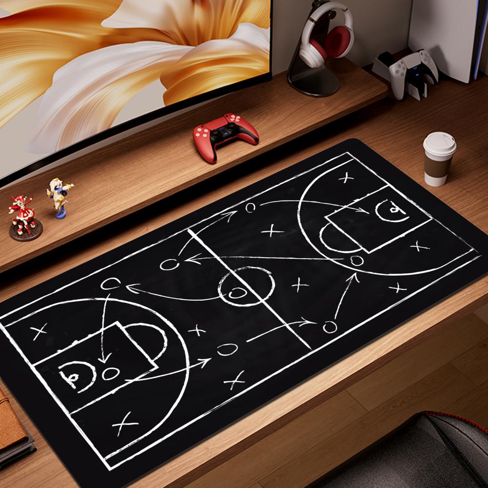 1pcs Soccer Field Print Large Stitched Edge Nonslip Gaming Desk Mat Mouse Pad