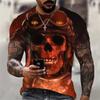 Men's T-shirt Summer Fashion Skull Theme 3D Men Cool Street Print TShirt Horror Series Tough Short Sleeve Men Large Size Top Tee