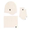 XiHong Fleece-Lined Outdoor Knitted Hat, Scarf & Gloves Set