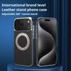 Чехол для телефона из высококачественной натуральной коровьей кожи для iphone 17 Air 16 Pro Max 15 14 13 Promax с магнитным невидимым кольцом-подставкой