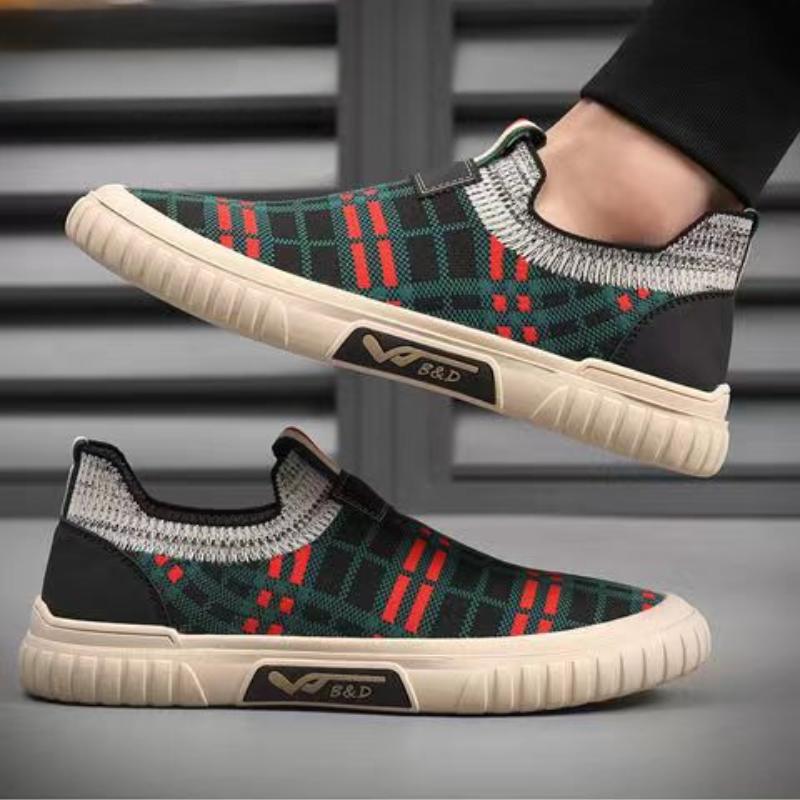 Модная обувь для мужчин Стильная обувь на резиновой подошве Мужская парусиновая обувь Мокасины без застежек Сетчатые дышащие мужские повседневные спортивные туфли Zapatos Casuales