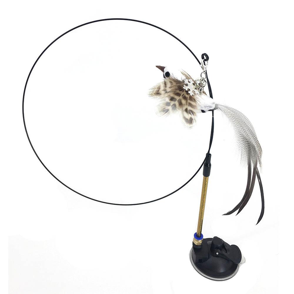 Simulation Bird Interactive Cat Toy Funny Feather Bird With Bell Cat Stick Toys For Kitten Playing Teaser Wand Toy