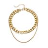 Modern Unique Double Layer Chain Necklace For Women Versatile Alloy Fashion Piece