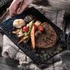 Японская керамическая тарелка для жареного мяса Суши сашими тарелка Западному стилю стейк тарелка Прямоугольная планшет Холодные блюда тарелка суши
