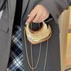 Women'S Chain Crossbody Bag Small Purse Acrylic Metallic Luster Half Moon Party Banquet Women'S Bag Luxury Handbag