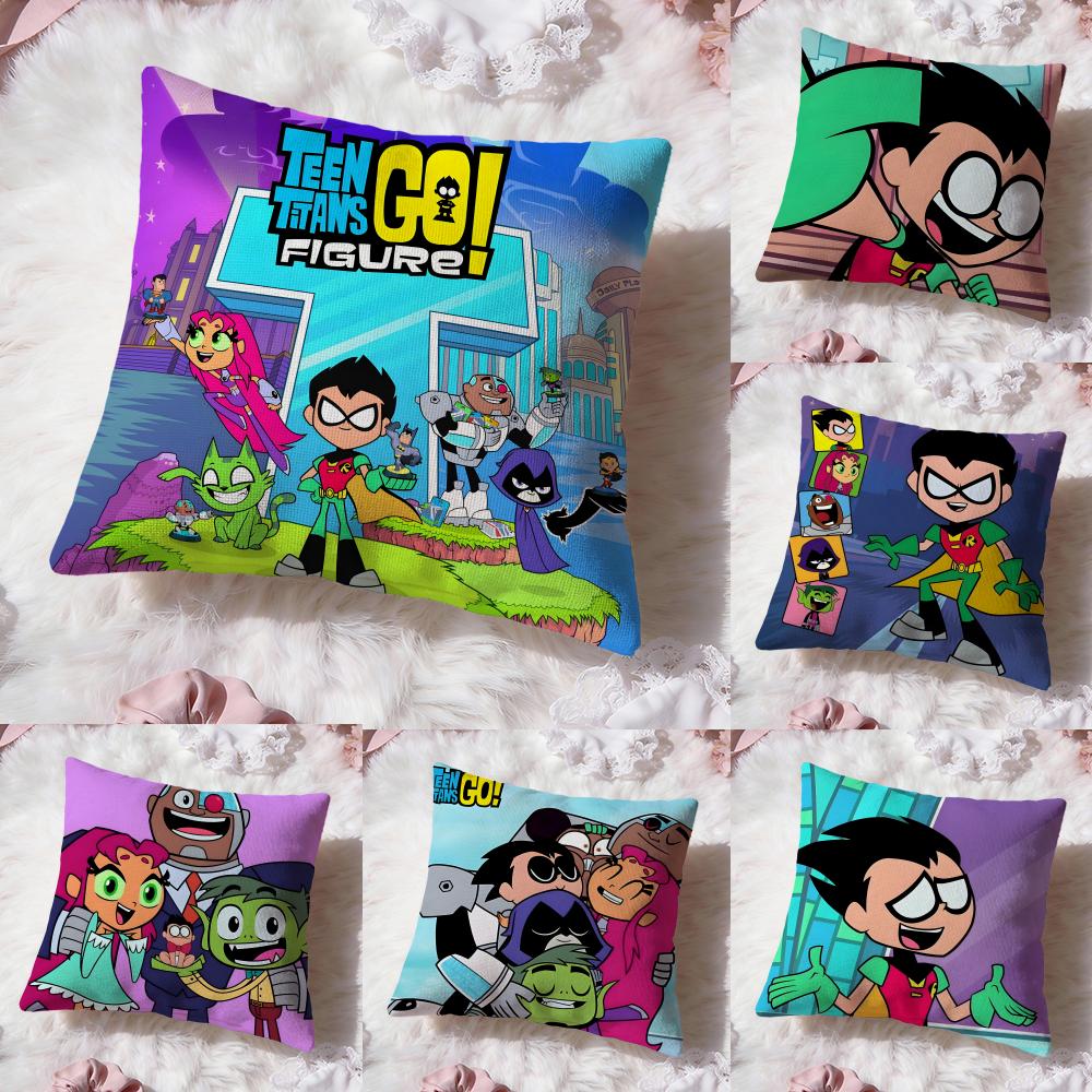 Аниме Teen Titans Go Наволочка Премиум Комфорт Двусторонняя Наволочка - Дизайн Два в Одном для Любой Комнаты и Салона Автомобиля