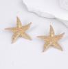 Light Luxury, Exquisite and Unique Design, Textured Alloy Starfish Ear Studs, Summer Marine Leisure and Vacation Style Girl
