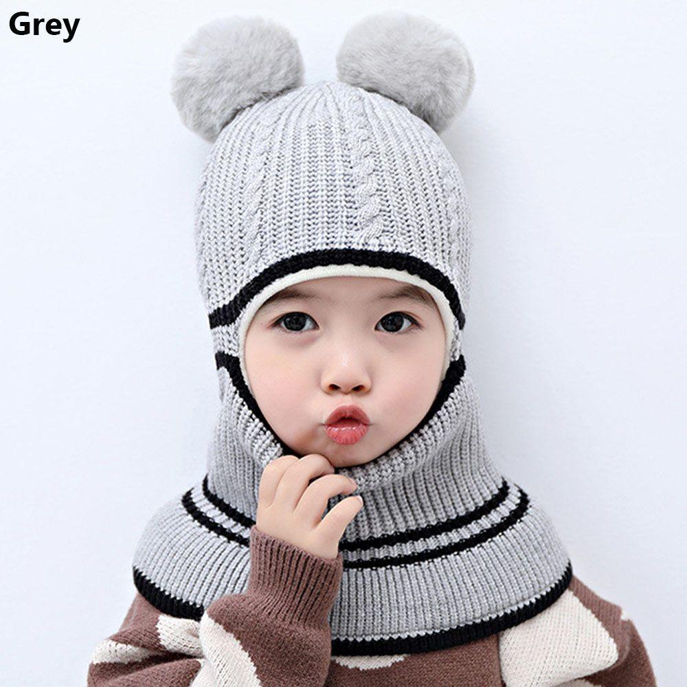 Маска-шапка Зимняя теплая детская шапка-бини Мультяшная шапка-балаклава Детская вязаная шапка Защита шеи и лица