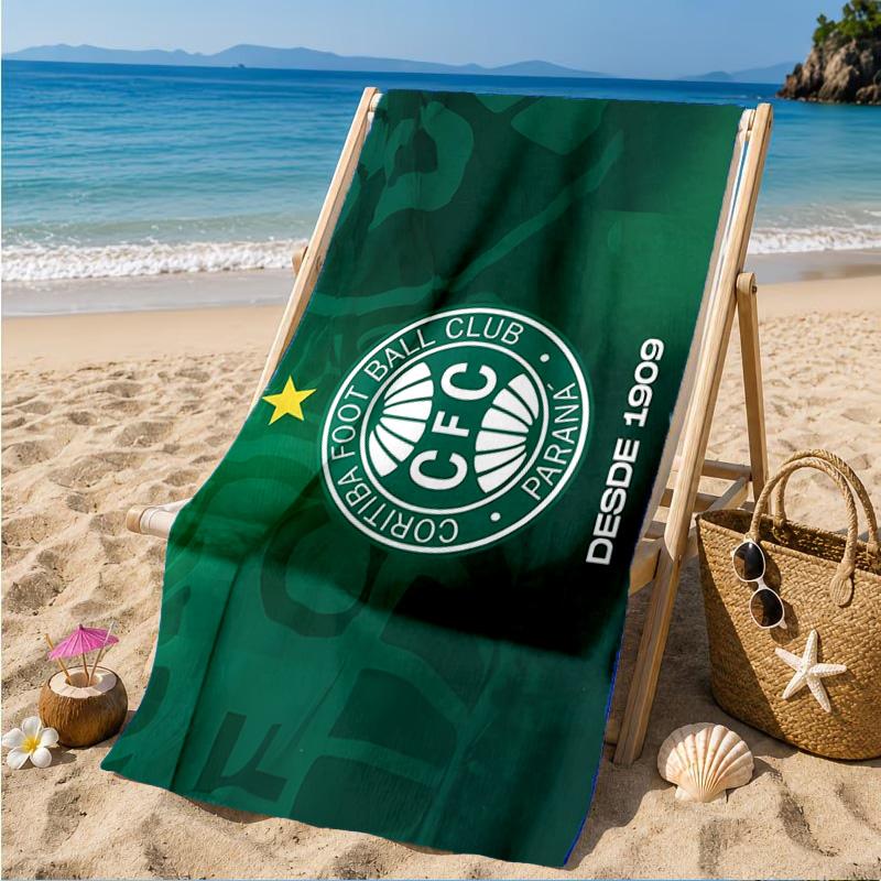 Green Football Club Emblem Printed Microfiber Beach Towel, Soft And Absorbent, Quick-Dry, Ideal for Summer Travel, Beach Essential, Swimming Pool