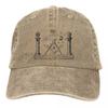 Classic Symbols Of Masonry Freemasonry Baseball Caps for Men Women Distressed Washed Snapback Hat Gold Square Compass Caps Hat