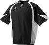DESCENTE Short Sleeve Windjack Baseball Practice and Silver Men's PJ-321B Wear, Black, White,