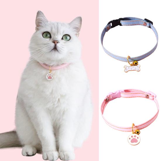 Ошейник для щенка, милый кулон в виде кости лапы, регулируемая пряжка, ожерелье для кошек и собак, декоративный ошейник