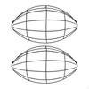 2Pcs Football Shaped Wreath Form Floral Wire Frame Crafts DIY Arts Metal