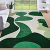 Темно-зеленый ковер для гостиной, спальни, мягкий, моющийся, современный, противоскользящий, с низким ворсом, геометрическим рисунком, для класса, детской, общежития, дома