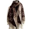 Luxury Women's Double-Sided Cashmere-Feel Scarf with Tassels – High-End, Versatile, Warm Shawl for Autumn and Winter