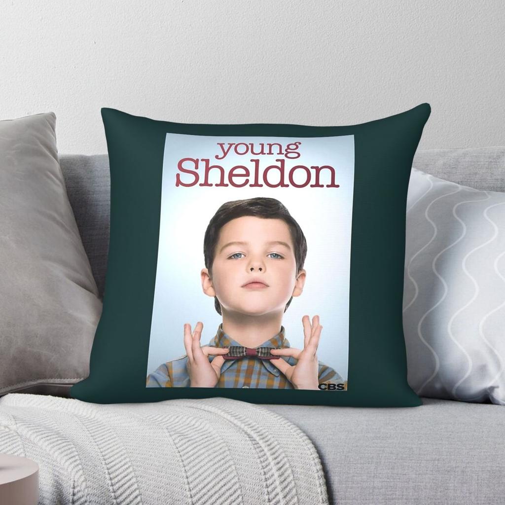 Young Sheldon Pillowcase Polyester Linen Velvet Pattern Zip Decor Sofa Cushion Cover