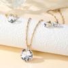 Elegant Crystal Zircon Jewelry Set: Necklace, Earrings & Ring